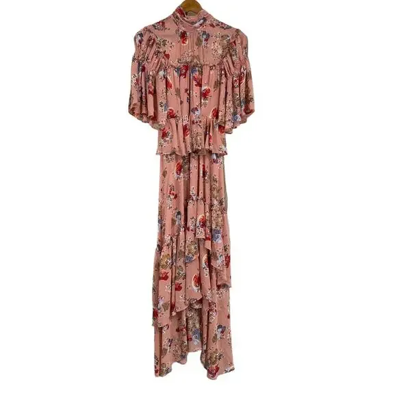 Cinq á Sept NWOT Jamie Floral Georgette Maxi Dress Size 6 Tiered Ruffle Chiffon - Picture 4 of 13